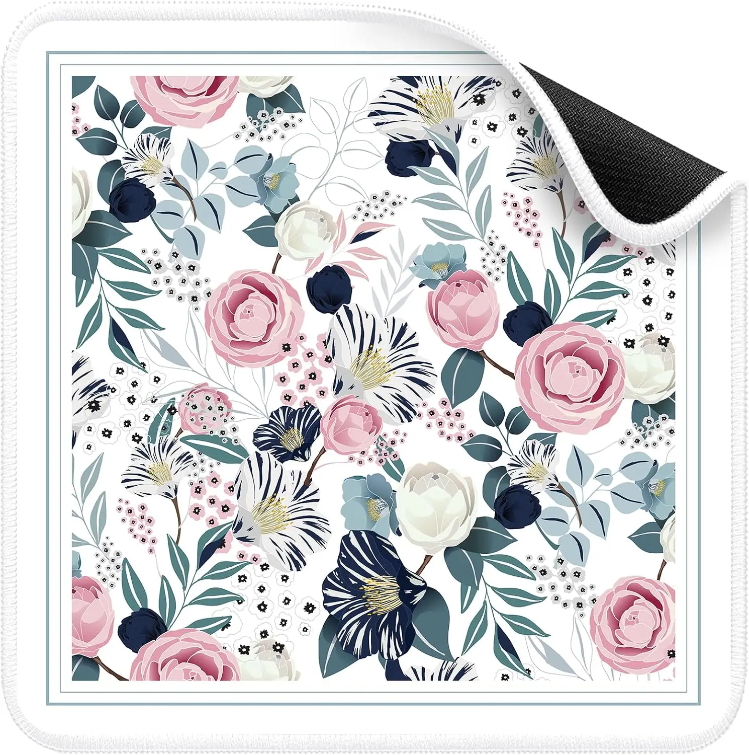 Premium 80x80cm Anti Slip Mahjong Mat With Storage Pockets Rose Whispers Pattern For Game Lovers For Poker Domino Board Games