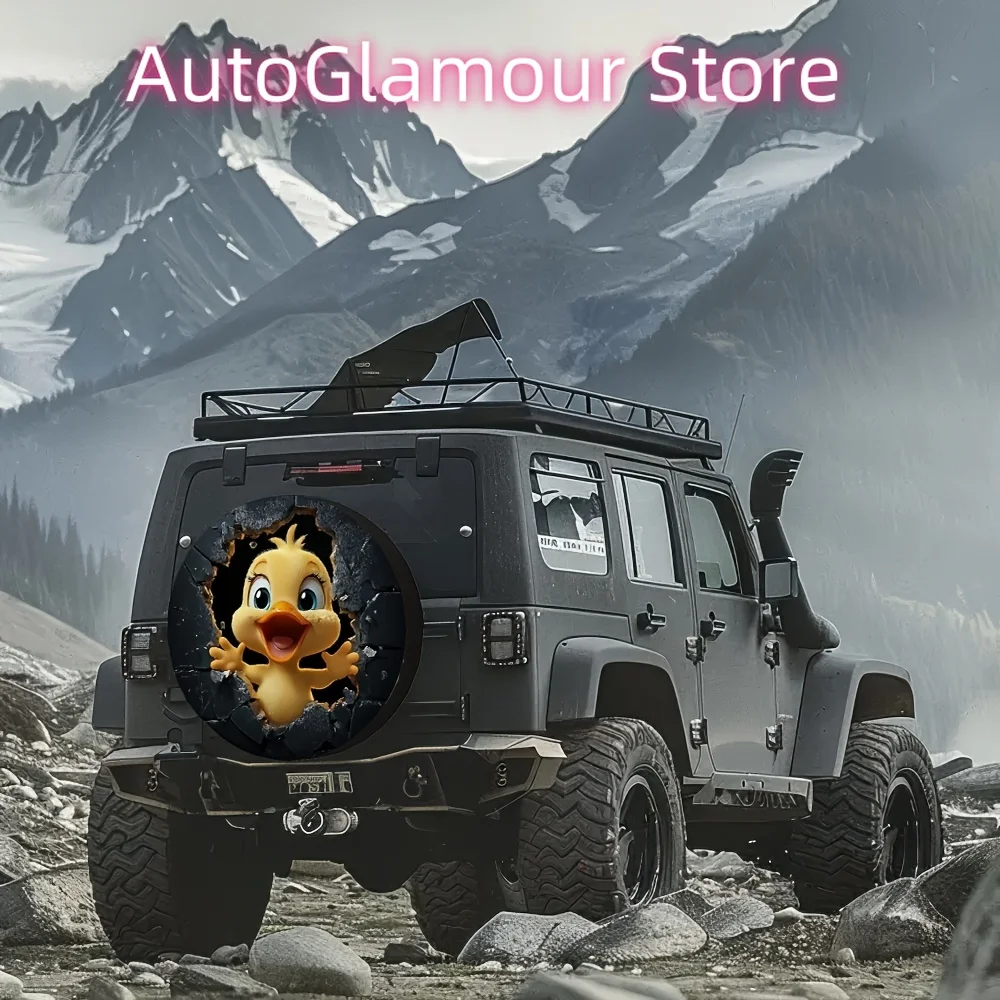 1pc, RV Tire Covers Cute Yellow Duck Machine Washable Fabric, No Electricity Required for Picnics and Parking at Cons