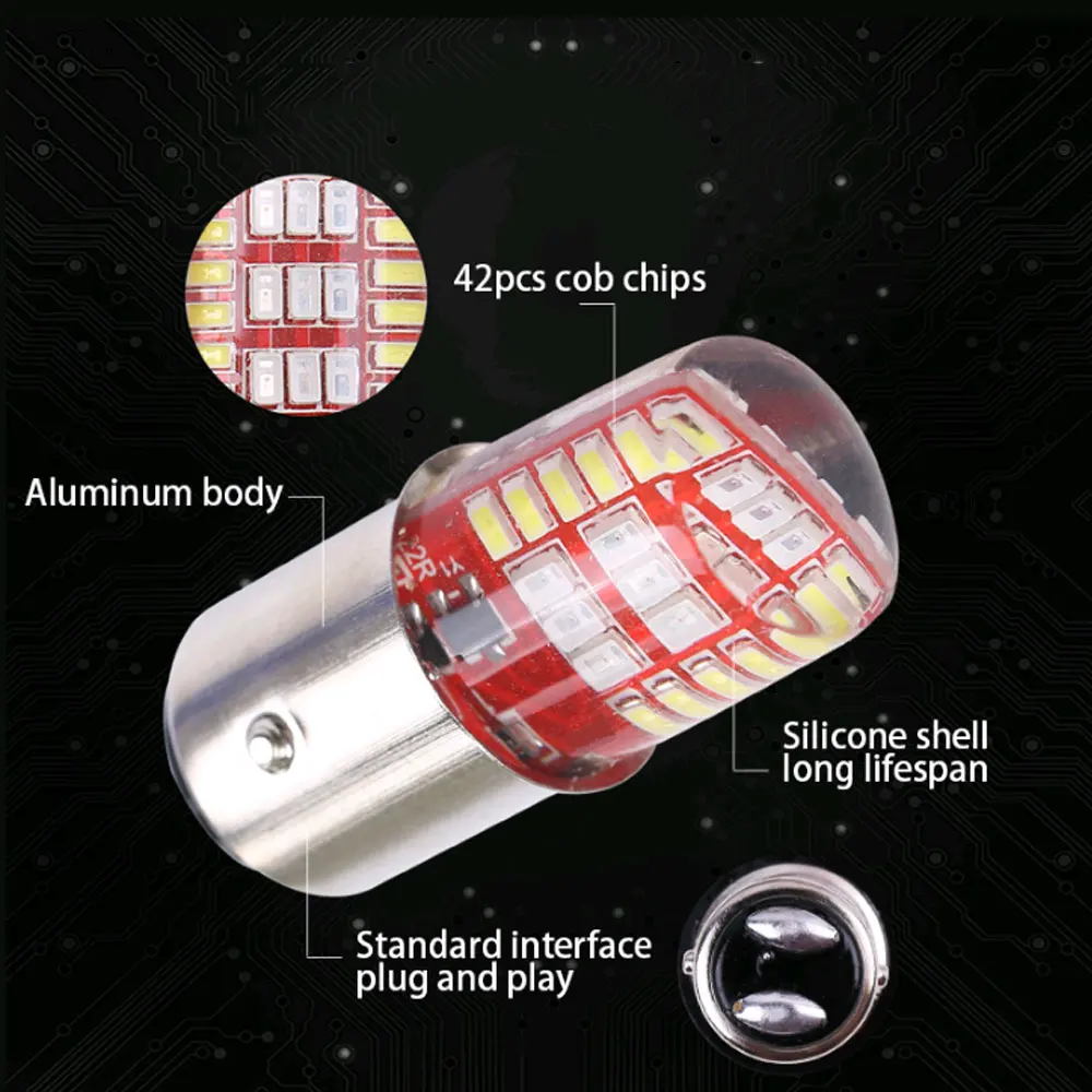 

1pc Universal BAY15D P21/5W 1157 Car Led Double Color Strobe Flash Light 3014 LED Lamp Car Bulb Brake Blink Light Car Accessorie