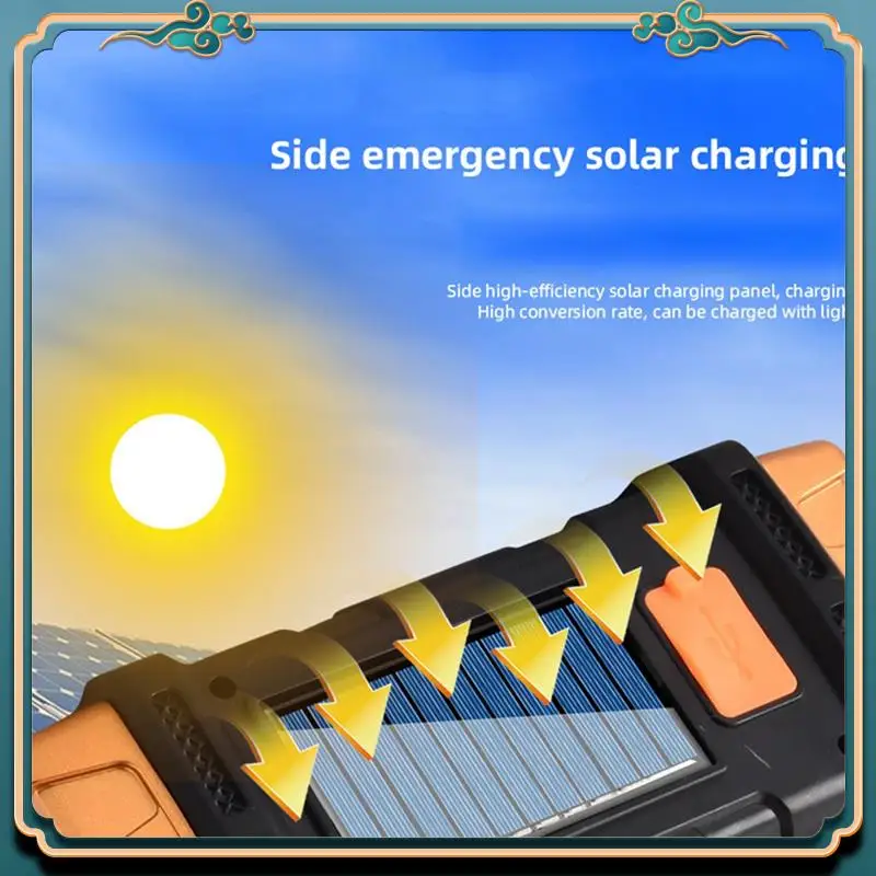 

Latest Portable USB Rechargeable Flashlights Solar LED Light COB Work Light 4 Gear Charge Mobile Phone Camping Lamps