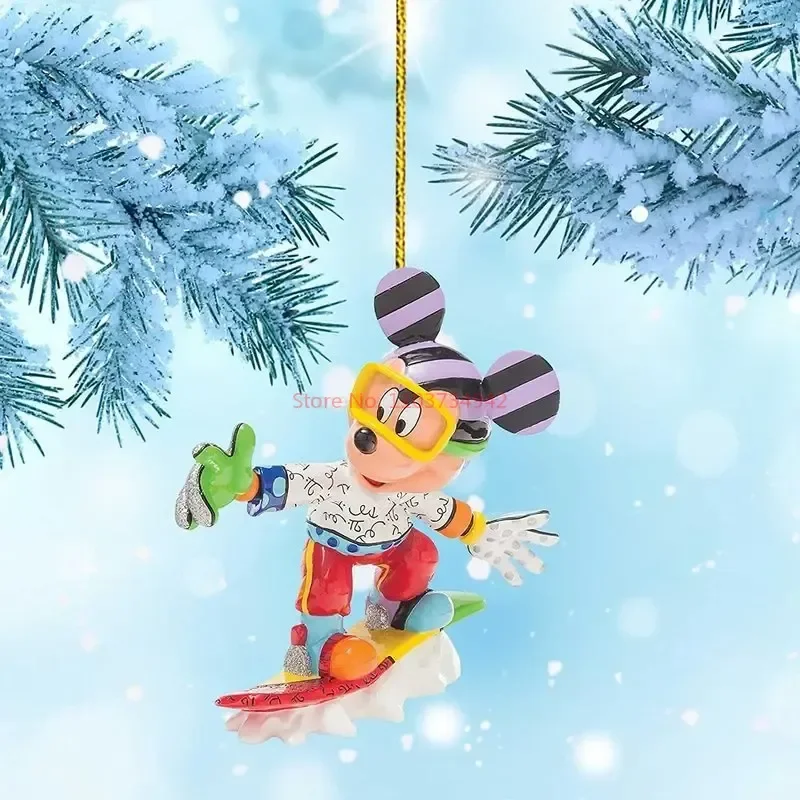 Disney Flat Action Anime Figure Mickey Minnie Mouse Xmas Tree Decoration Hanging Ornament Home Christmas Toys Gift