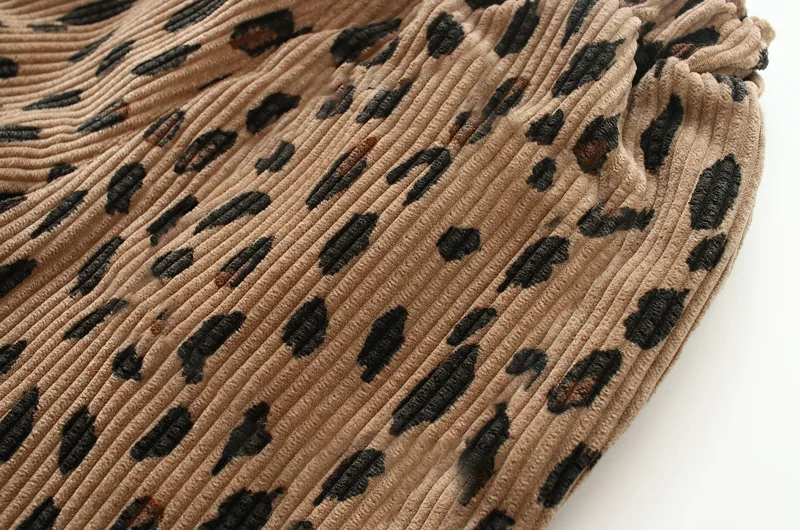 Koreanischer Stil Kleinkind Mädchen Cord Haremshose 1-8Y Leoparden-Blumendruck Herbst Winter gefütterte oder dünne Freizeithose – Detail 16
