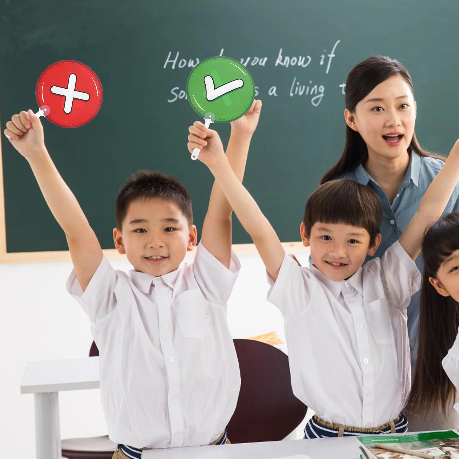 

10Pcs Handheld Classroom Voting Paddles Double Sided Signs for Student Engagement Teacher Feedback Tools School