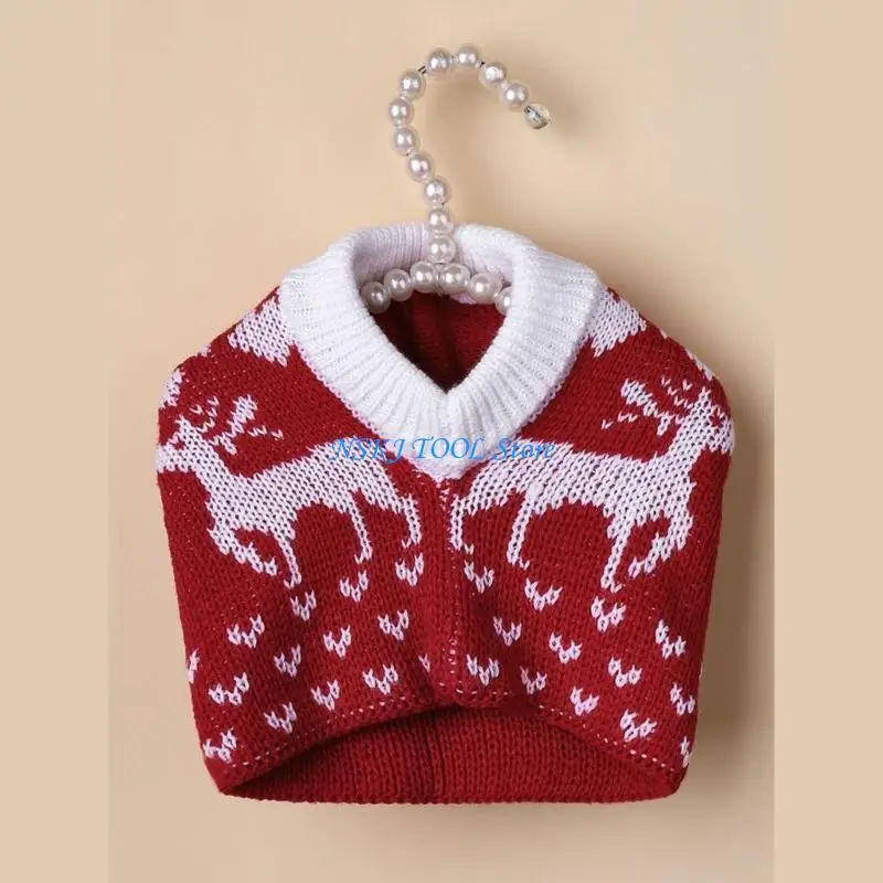 

L8RC Neck and Ear Winter Warmth for Dogs Christmas Knitted Hat with Pattern