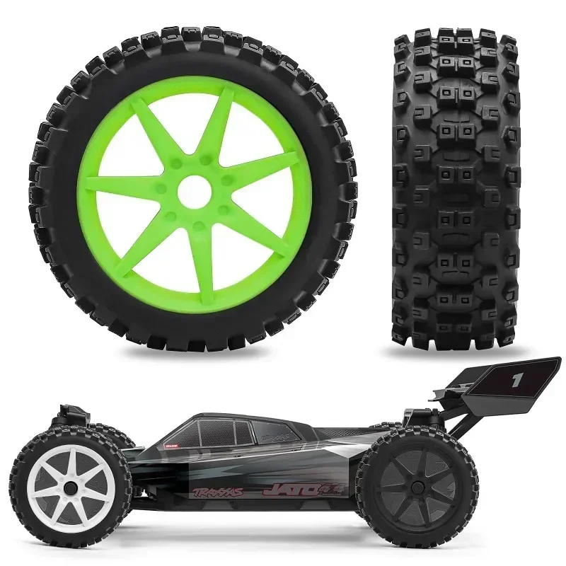 4pcs 115mm 1/8 RC Off-Road Buggy Wheels Tire 17mm Hex for ARRMA Typhon Trxs Kyosho HPI HSP VRX RC Car