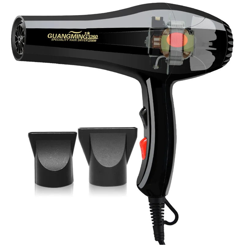 

Real 2200W Professional Powerful Hair Dryer Fast Heating Hot And Cold Adjustment Ionic Air Blow Dryer For Hair Salon Use