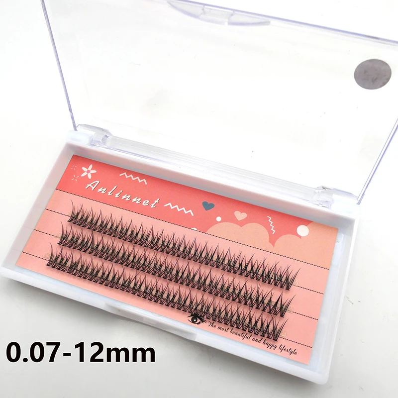 120 Teile/schachtel Premium Nerz Individuelle Schwalbenschwanz Wimpern Verlängerung Natürliche 3D Cluster Wimpern Professionelle Make-Up Ausgestellte Wimpern – Detail 7
