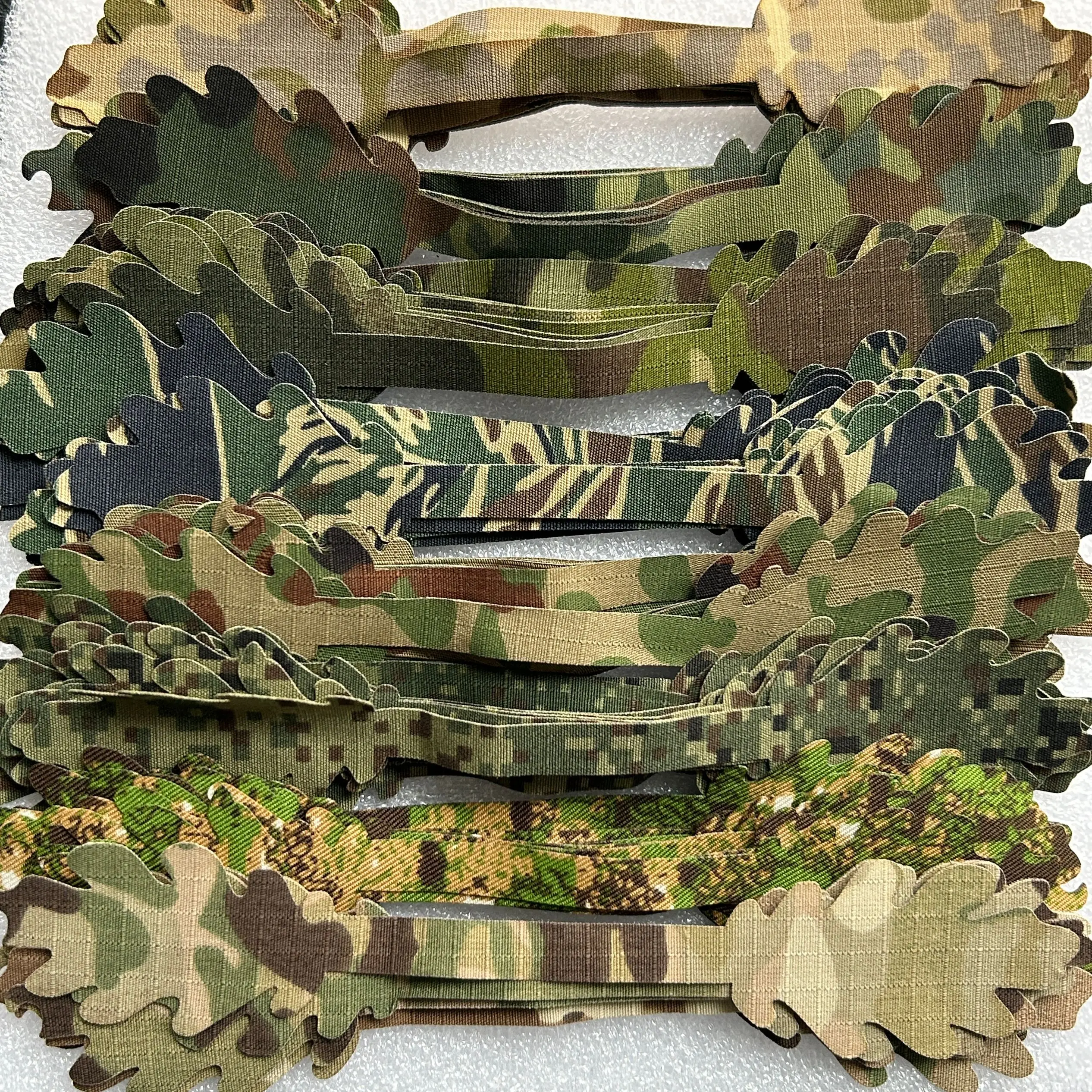 15PCS/Lot EMR MCBK MCTP Desert Night DNC Flecktarn Wargame Clothing 3D Camouflage Strip Rhodesia Tiger Stripe RG Hat Cloth DIY