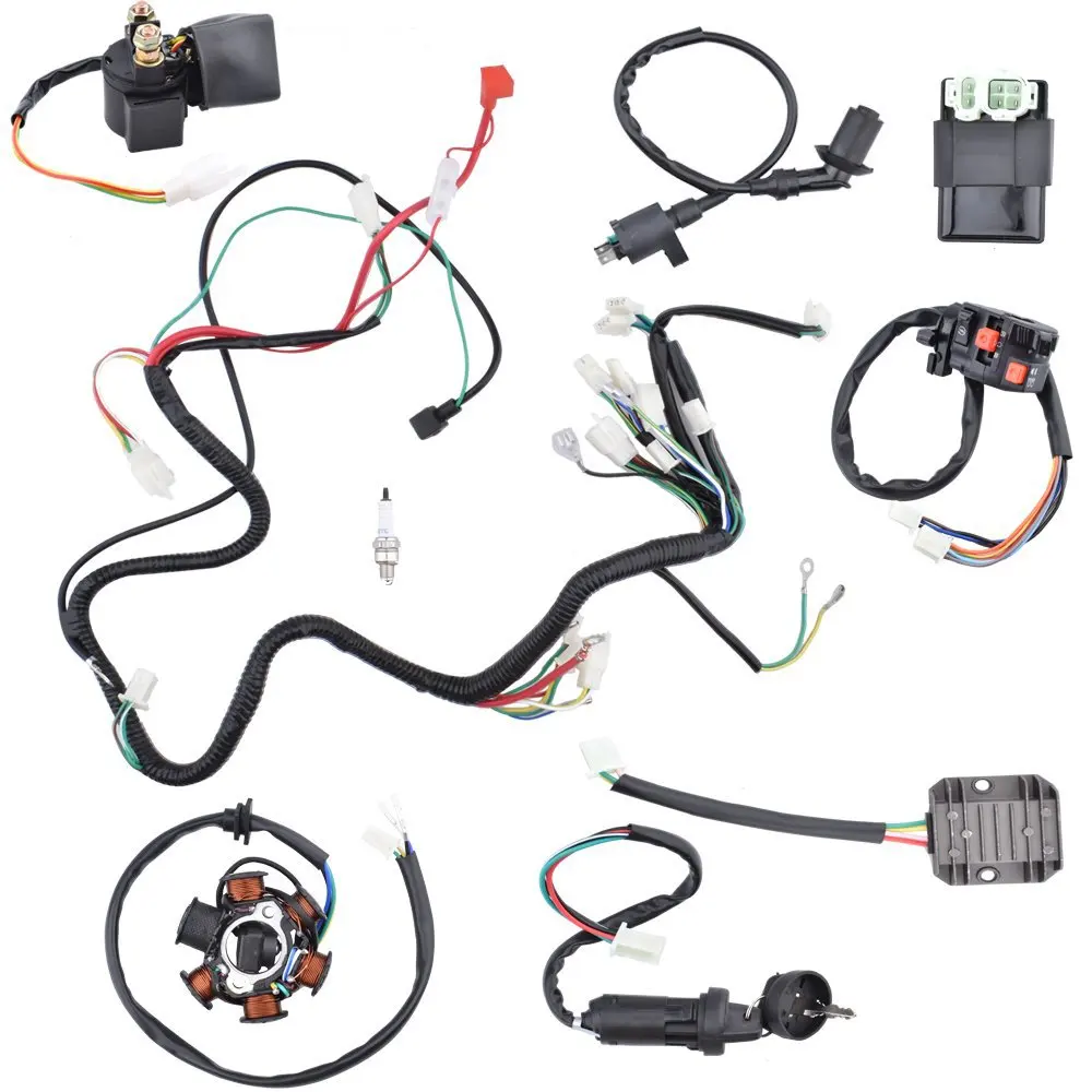 Complete Wiring Harness Kit Electrics Wire Loom For GY6 150cc 139QMB 152QMI 157QMJ Scooter Moped ATV