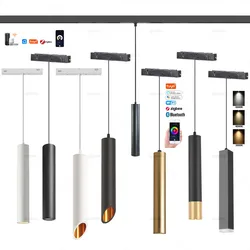 Zigbee Modern Magnetic Track Lights Embedded LED Pendant Hanging Lamps for Livingroom No Main Light Lighting Grille Lamp Series