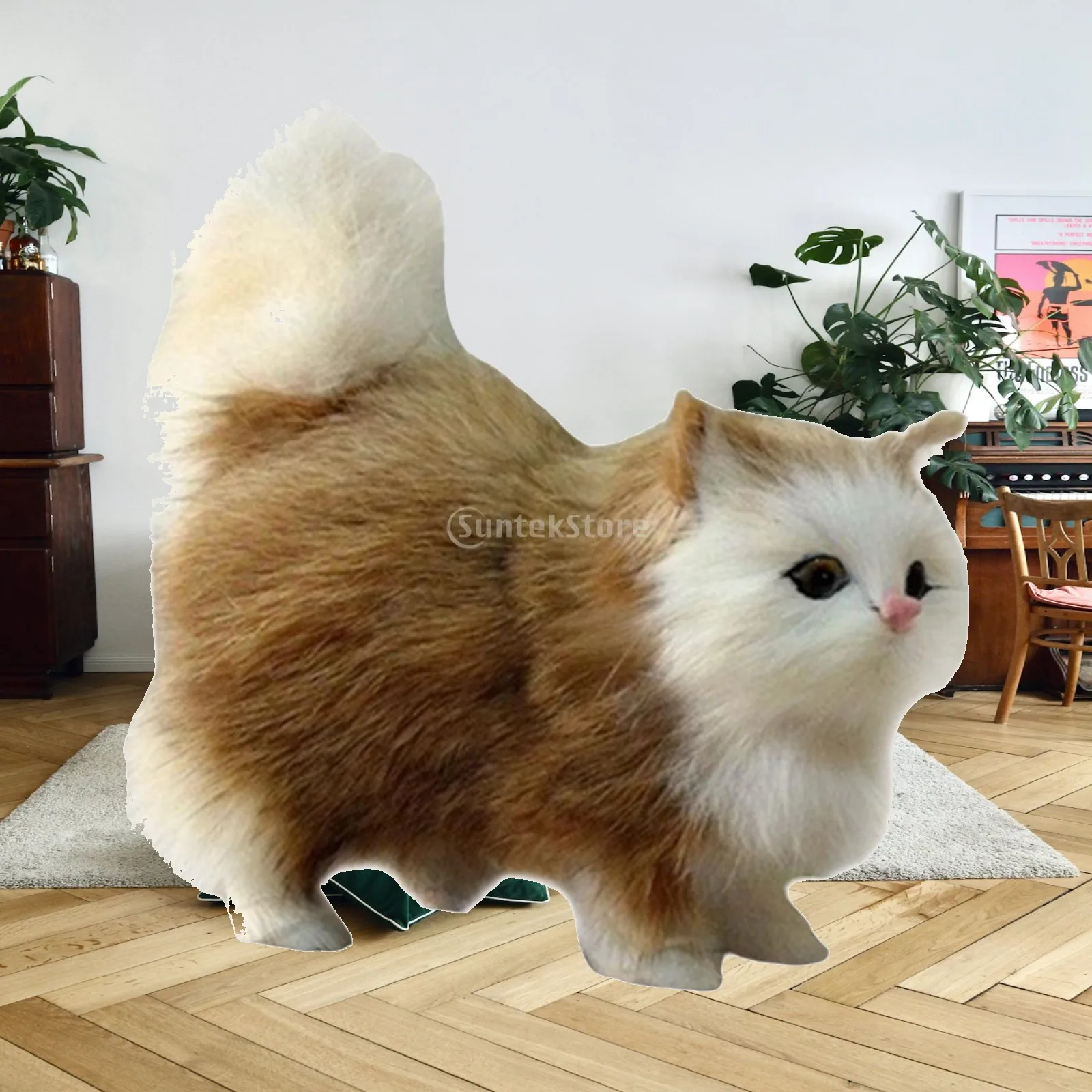 Simulation Stuffed Cat Toys Realistic Detailed Figures for Children Educational Toy Birthday Gift Cake Topper Craft Sculpture