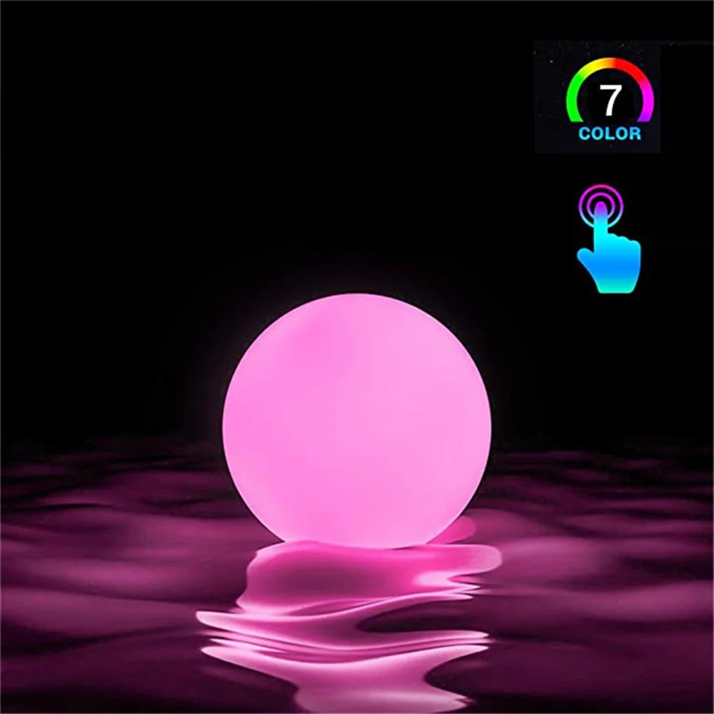 2 pièces 1pc RGB flottant piscine lumière 3 pouces 7.8cm RGB couleur changeante LED piscine boule lumières IP67 bain jouet pour jardin extérieur natation