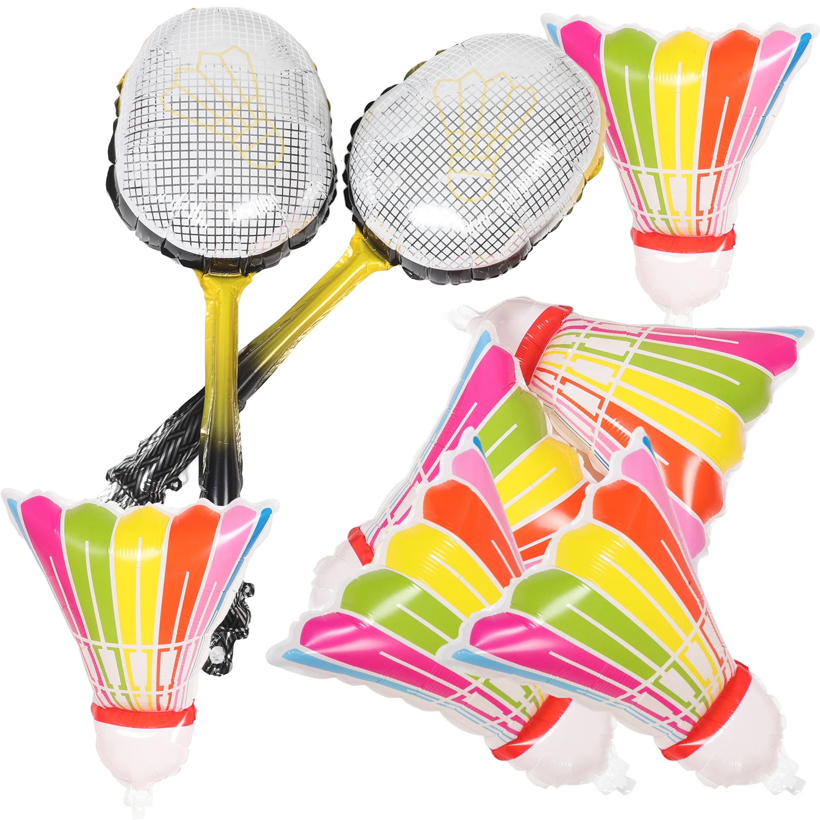 

8Pcs Badminton Balloons Inflatable Aluminum Foil Racket Ball Balloons Party Decorations Sports Birthday Party Supplies