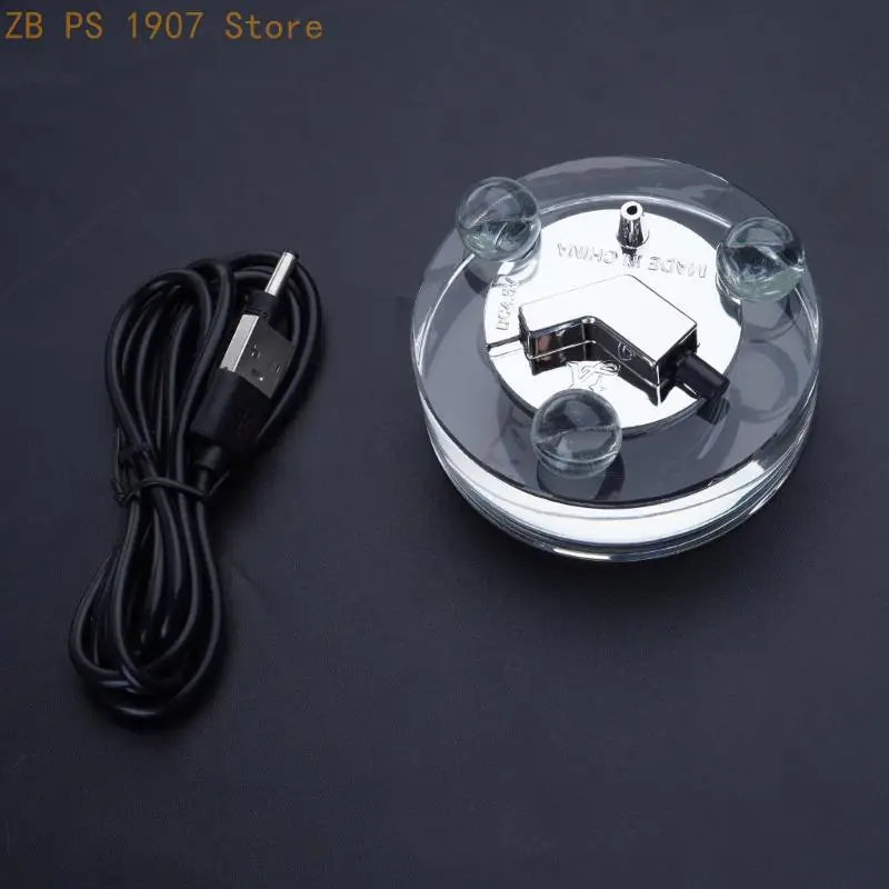 Multicolor LED Illuminated Base With USB Power for Crystals Display and Artwork Showcase Sturdy Plastic Designs 55KA