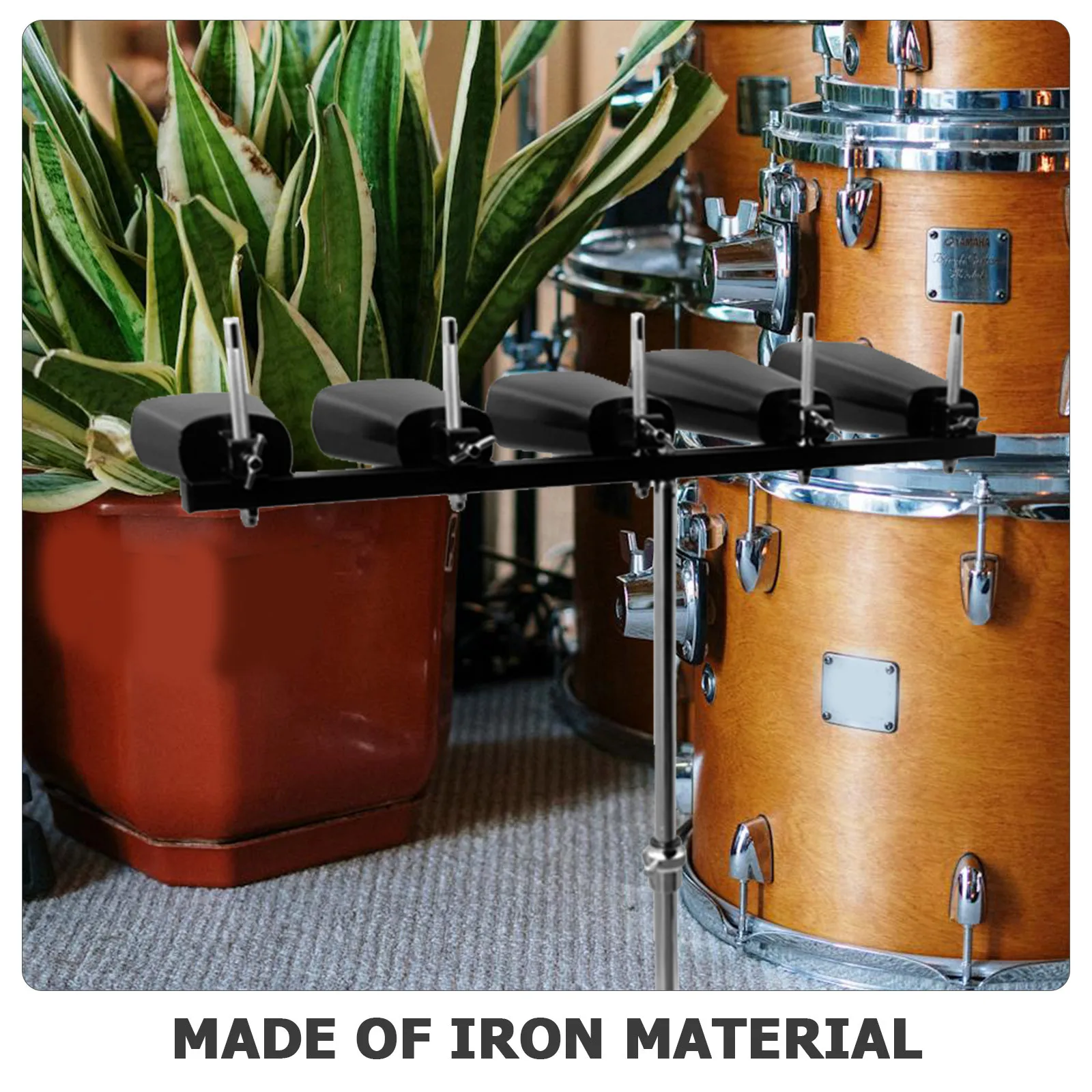 

Premium Metal Cowbell Drum Kit Accessory Black Durable Iron Compact Small Portable for Doorbell Cheers Drum Cowbell