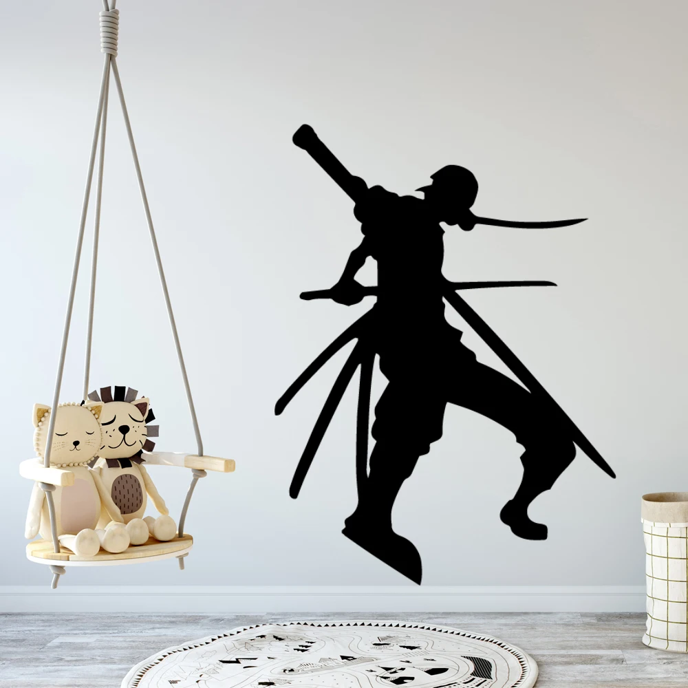 1pc Cartoon Japan anime Pirate Wall Stickers  For Kids Room Decor Nami Vinyl Decal Removable Luffy Wall Art Sticker