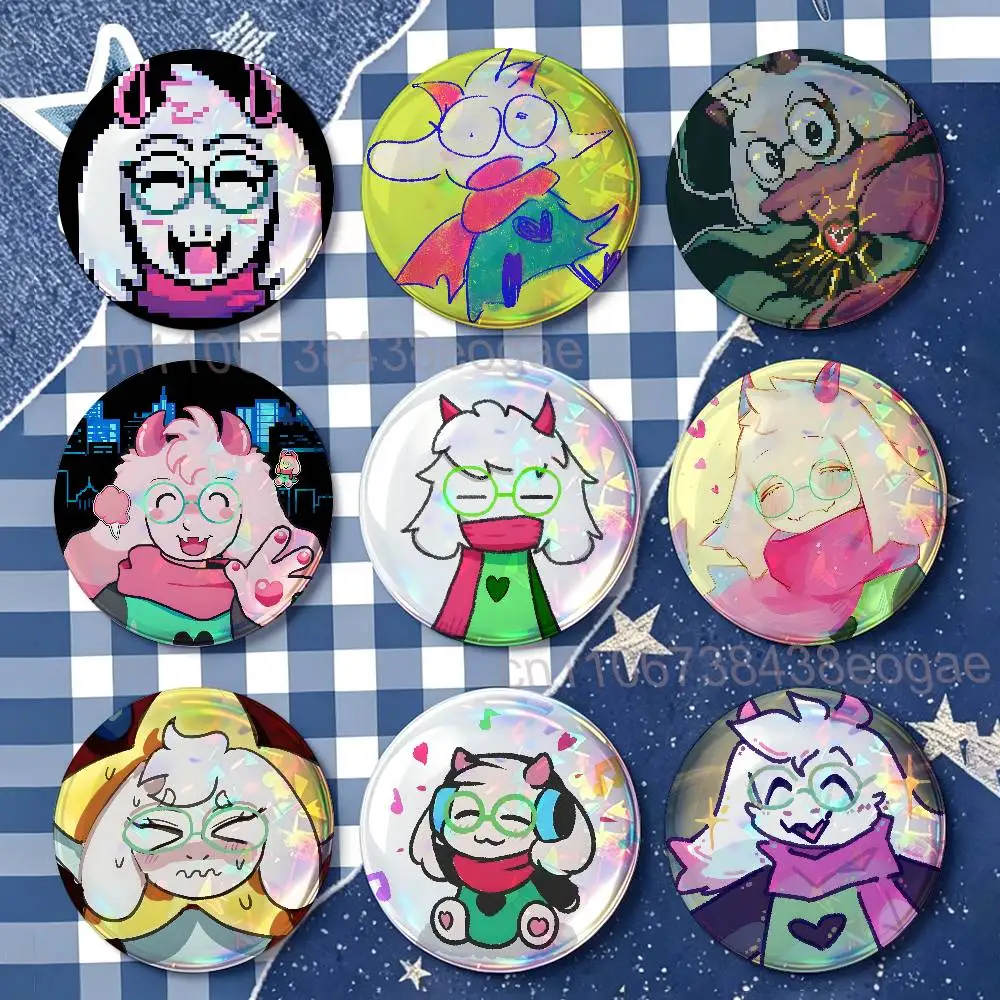 R-Ralsei D-Deltarune HD Print Badges Pretty Round Display Brooches IP merchandise 32mm 58mm 75mm 44mm 25mm