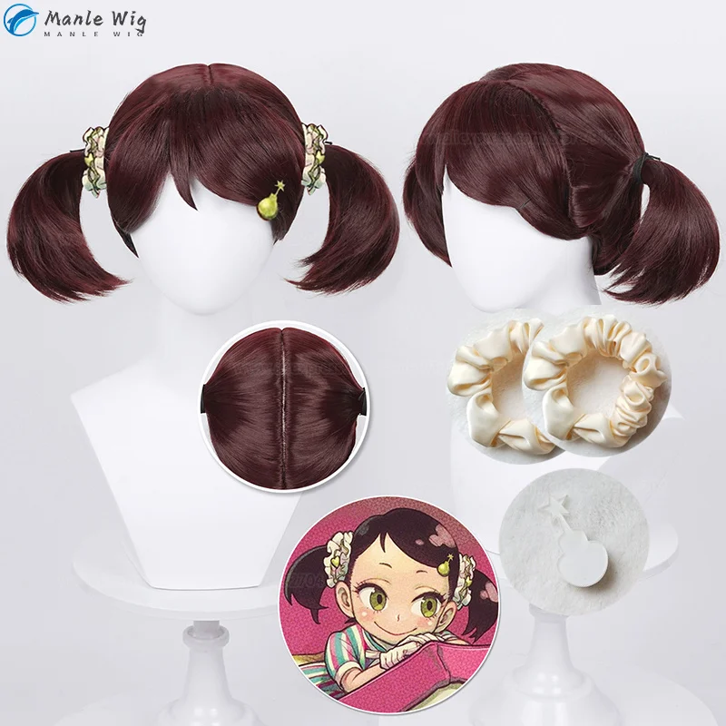 Perruque de Cosplay de Dessin Animé éventuelles Y × FAMILY, Cheveux Synthétiques Courts, Rouges et Bruns de 30cm avec Bonnet
