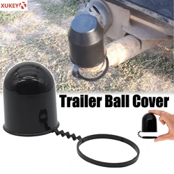 Prevent Falling Towing Hitch Tow Trailer Ball Cap Cover Caravan Trailer Protection Car Accessories Universal Black Durable 50Mm