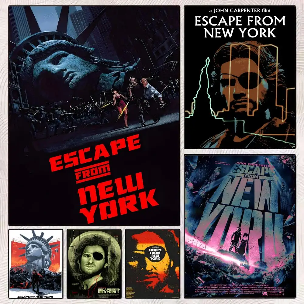 Póster de película de acción distópica E-Escape from New York, póster artístico, mural de película, decoración de pared para habitación familiar y infantil, regalo impreso