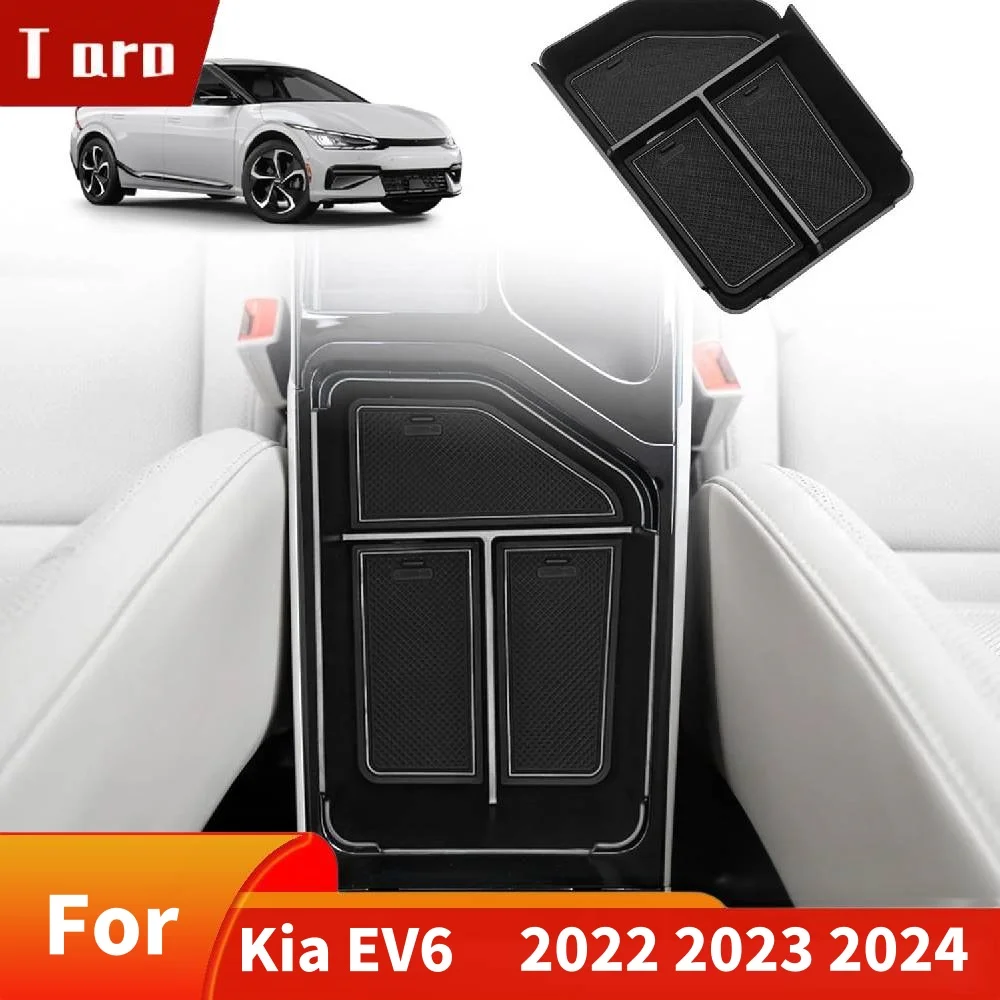 

for Kia EV6 Center Console Organizer Tray Interior Accessories Armrest Storage Box ABS Material with PVC Trim with 2022-2024