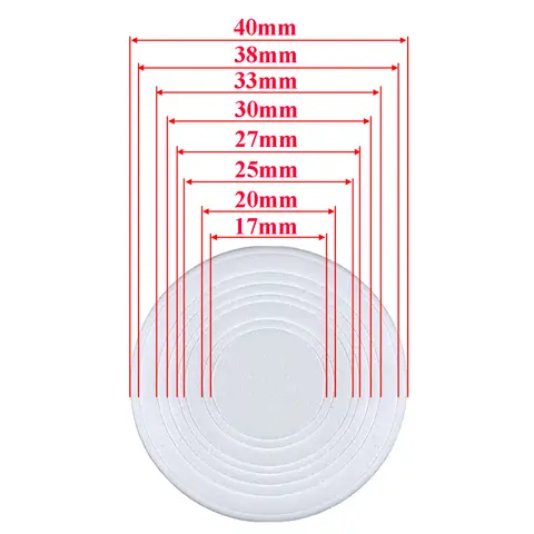 60Pcs 17/20/25/27/30/33/38/40mm EVA Foam Gaskets Coin Capsule Ring Pads for Coin Cases Collection Supplies (No Coin Cases)