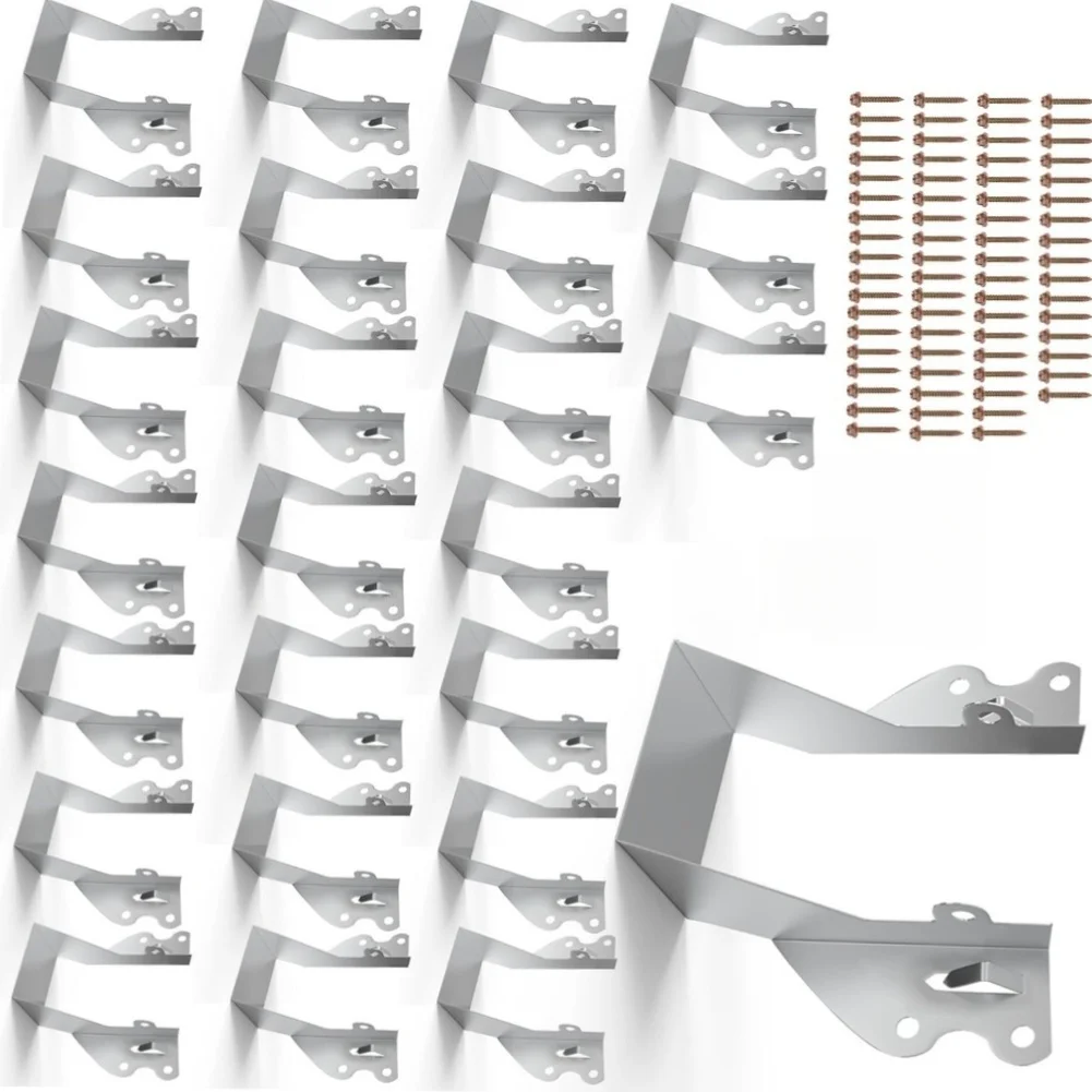 2x4 Galvanized Joist Hangers 25PCS with 70 Screws for Structural Wood Framing For Rafters Deck Pergola Barn Use