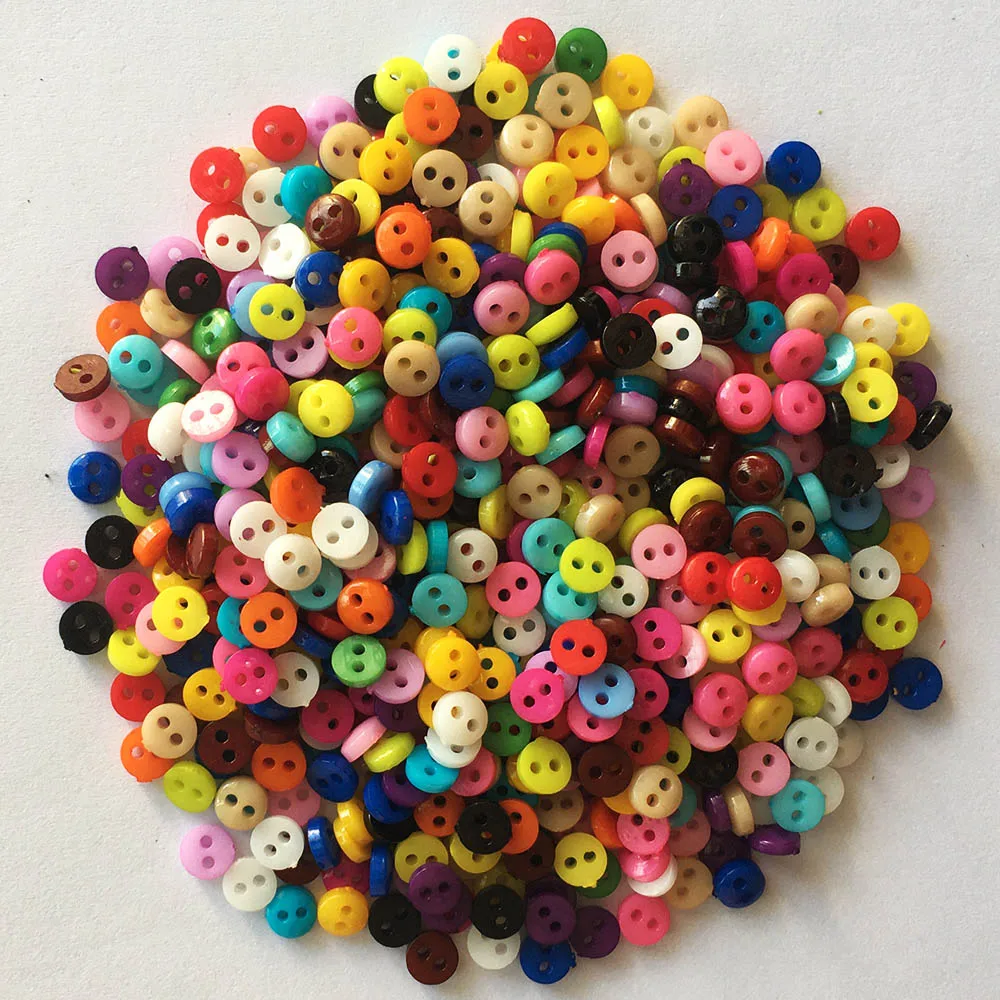 Kids Sewing Buttons Plastic Clothes Button 6/9/11/12MM 2 Holes Round Shape Garment Accessories For Dolls Scrapbooking