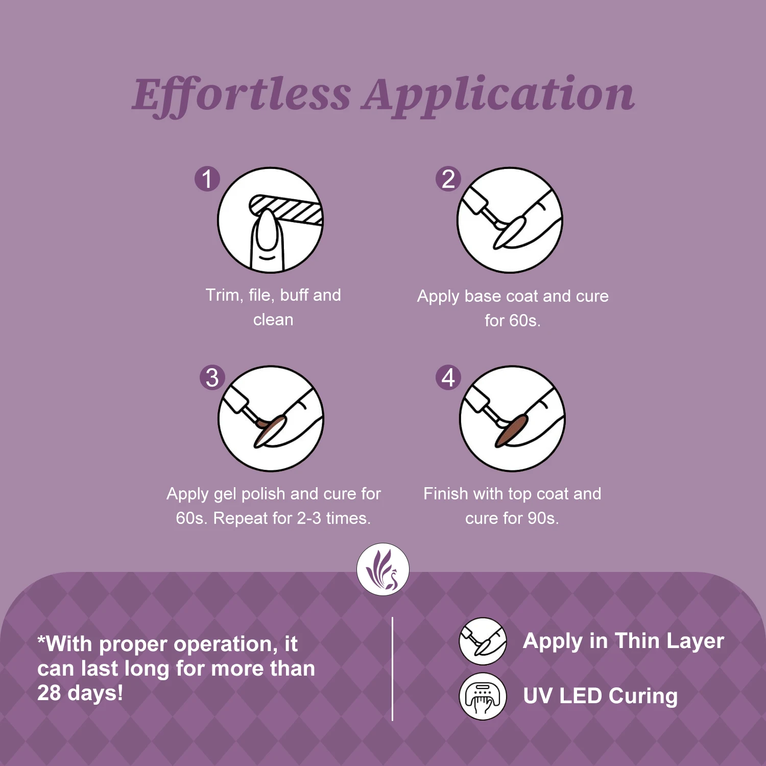 4x12ml Gel Nail Polish Kit, 4 Colors Dark Red Purple Brown Glitter Pink Soak Off UV LED Nail Gel Set for Salon Manicure Nail Art