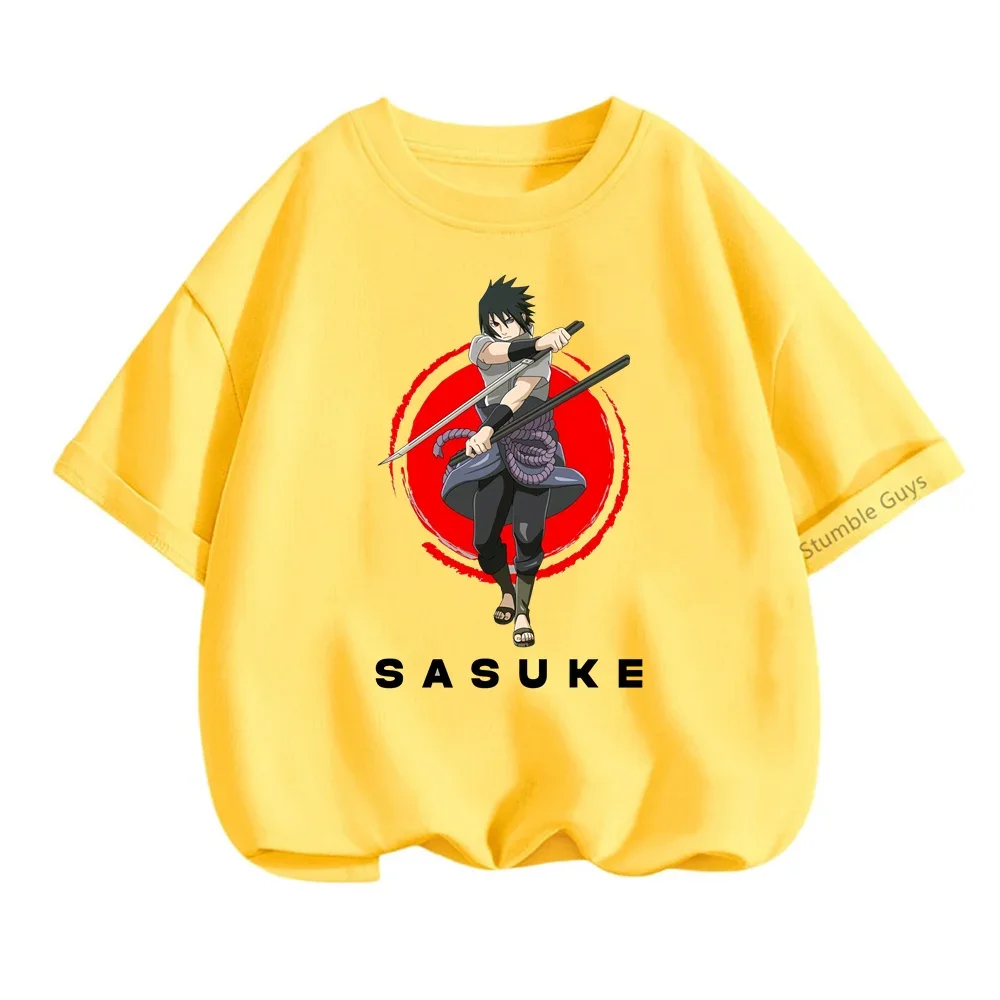 Anime Narutos Children T-Shirt Kawaii Sasuke Tshirt Cartoons Children Casual Clothes Tee Shirt Kid Girl Boy Fashion Y2K Top