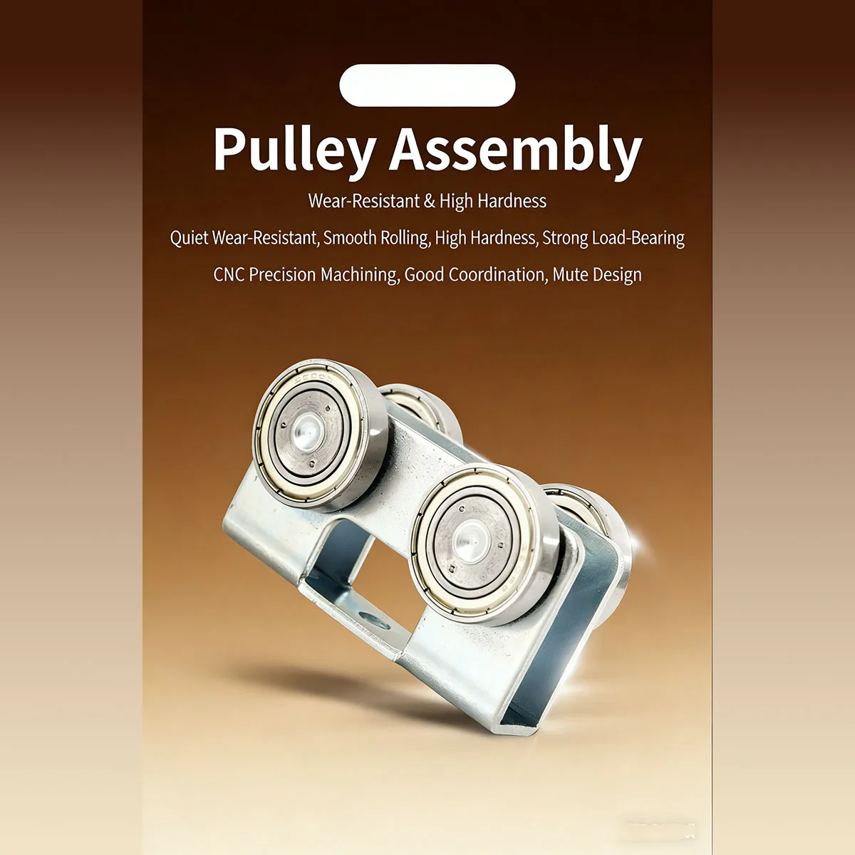Stainless steel U-shaped pulley sliding door, floor sliding wheel track, curtain assembly, aluminum alloy window suspension rail