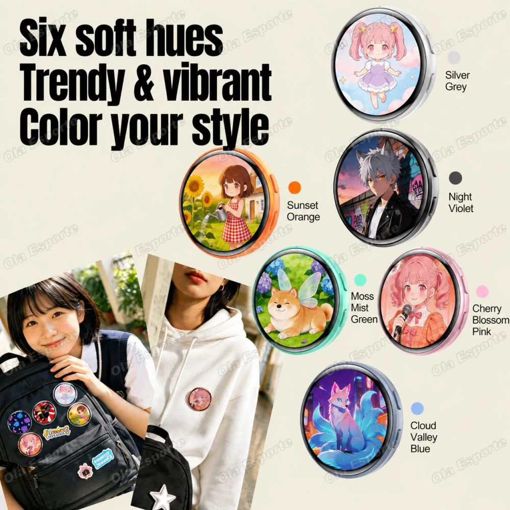 Dynamic Electronic Badge Display Pin 1.5“ Touch Screen Anime E-Badge For Game Peripherals Excellent Fans Friend Birthday Gift M3