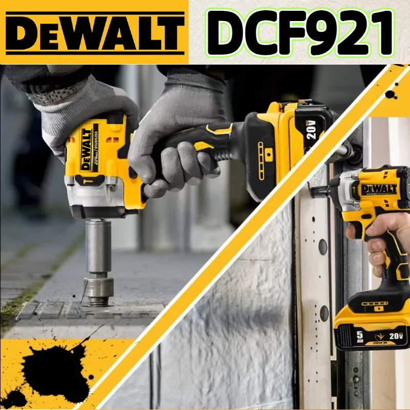 DEWALT DCF921 ATOMICO 20V MAX 1/2 pol. Chave de impacto sem fio - velocidade variável, ferramenta nua para Pro - desempenho de grau poderoso