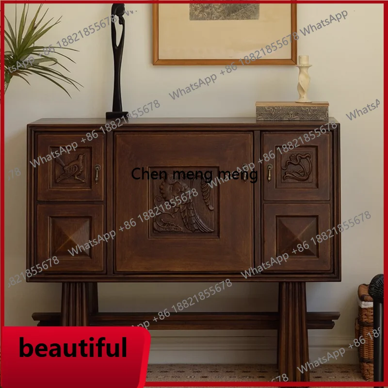 

X Vintage dining side, entrance cabinet, art carving, decoration, side cabinet