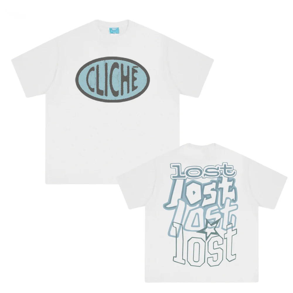 

Футболка Cliché Cream Cut 2025, новая летняя футболка MGK с рукавами, корейская одежда из 100% хлопка, высококачественные женские/мужские топы в стиле хип-хоп