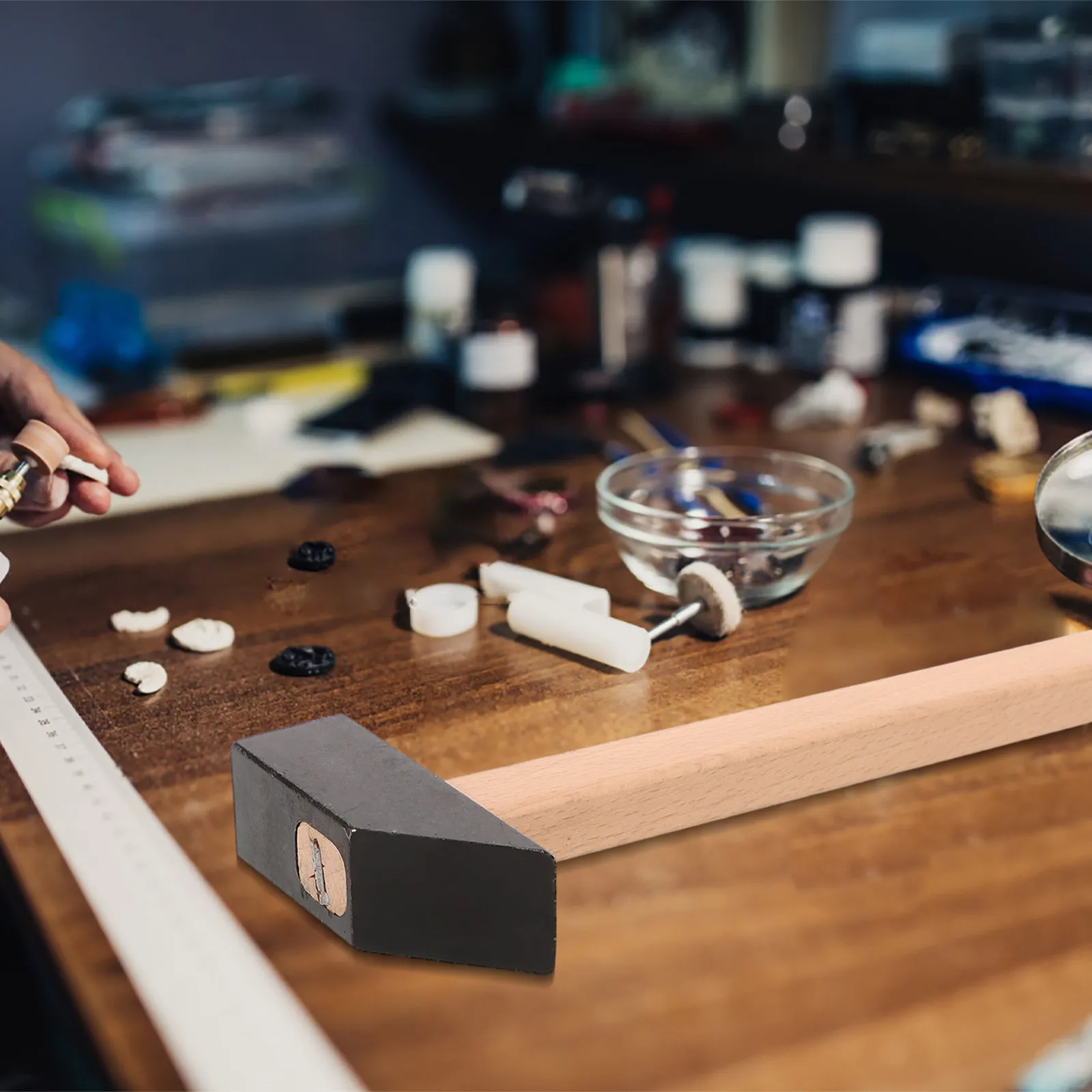 

Инструмент для ручной обработки ювелирных изделий: молоток для заклепок с четырехгранным наконечником для текстурирования и формовки золота, серебра, меди, латуни, для часового дела