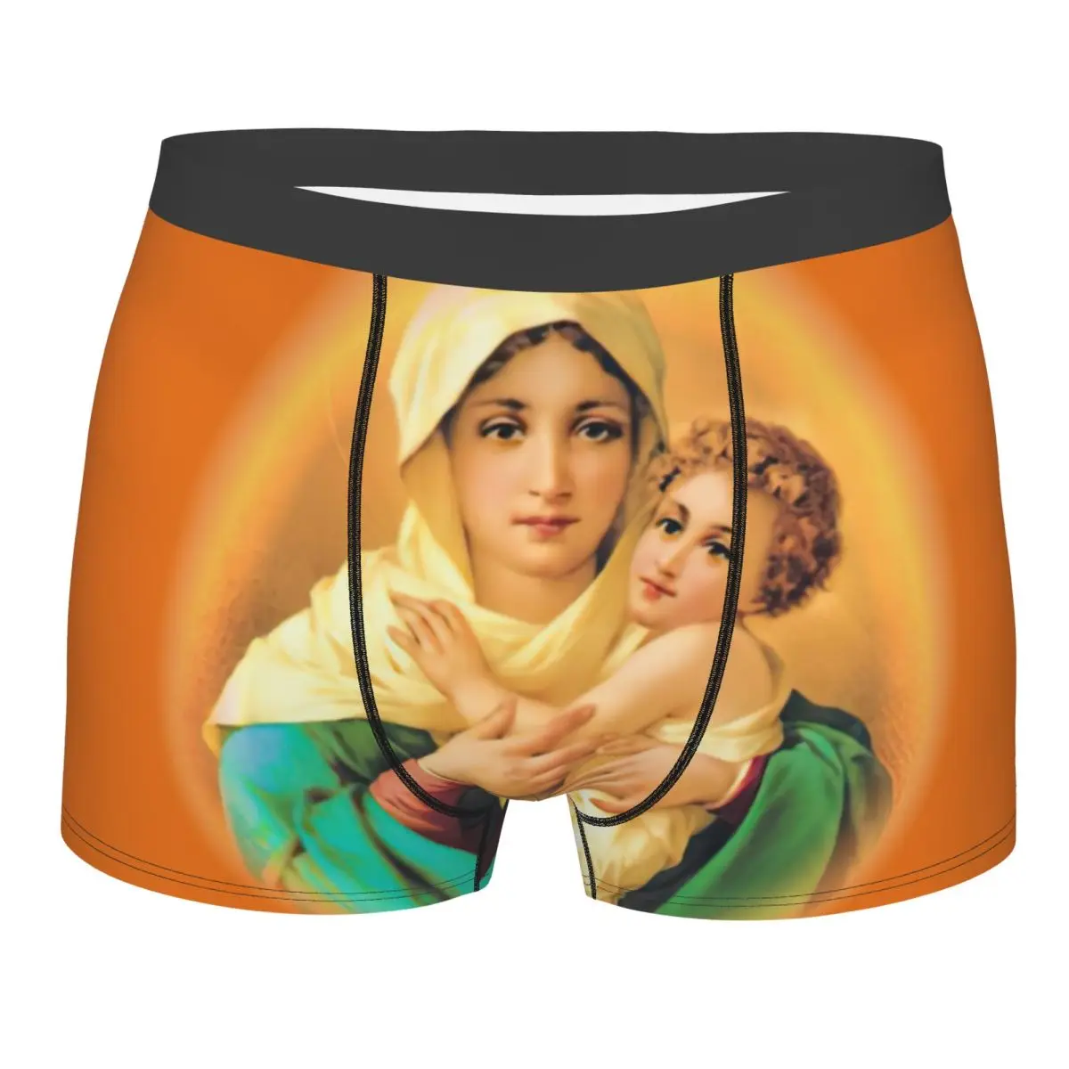 Custom Our Lady Of Schoenstatt Underwear Men Printed Mary Catholic Saint Boxer Shorts Panties Briefs Breathable Underpants