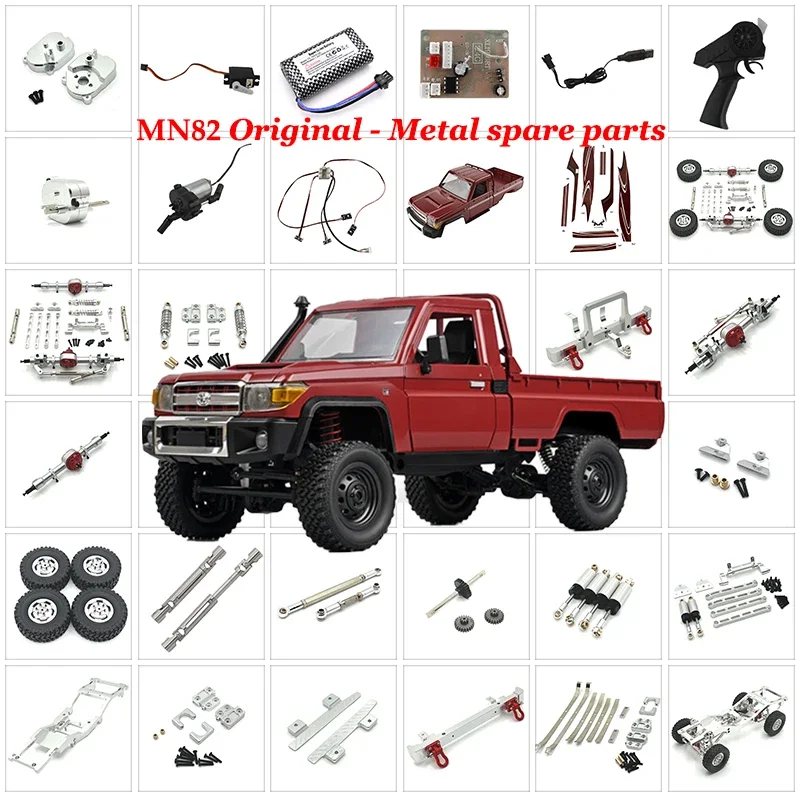 MN MN82 LC79 RC Car Parts Metal Upgrade Shock Absorber Drive Shaft Steering Gear Servo Tires Wheel Hub Car Accessories MN MODEL