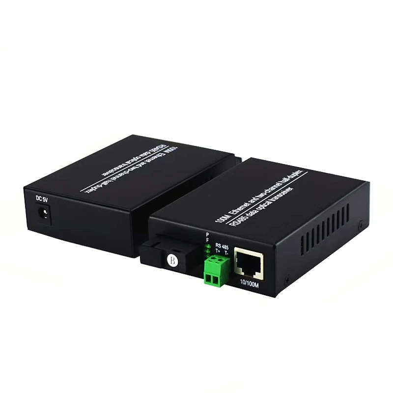 HTOC RS485 Fiber Optic Transceiver Bidirectional Network Optical End Machine Converter 20km SC Single Mode Single Fiber 10/100M