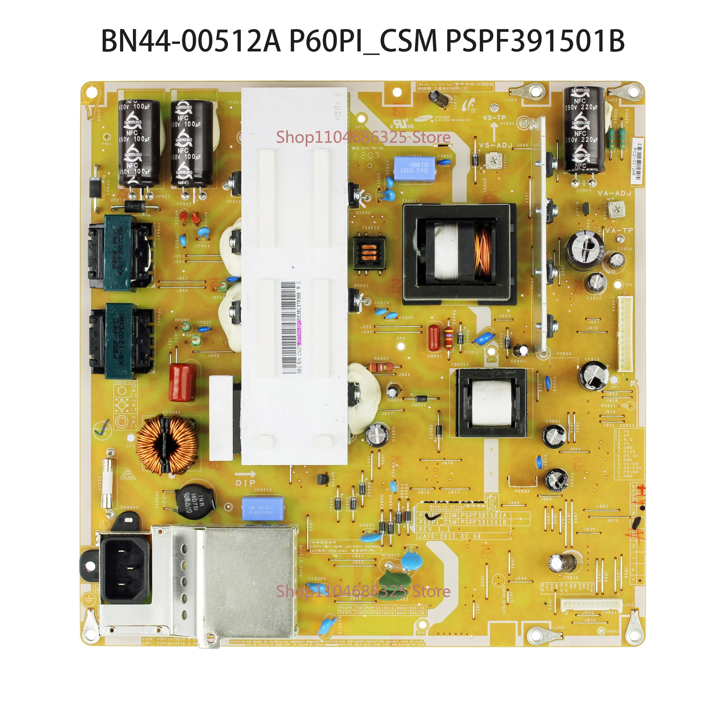 

BN44-00512A P60PI_CSM PSPF391501B Плата питания предназначена для PN60E530A3F PN60E535A3F PN60E550D1F PL60E530A3F PL60E550D1F Деталь 60-дюймового телевизора