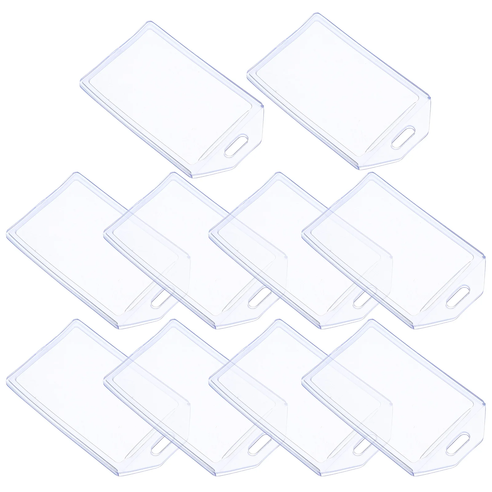 

10Pcs Transparent Waterproof PVC Badge Id Card Sleeves Luggage Tag Holders Travel Name Badges Identifiers Luggage Tag Holders
