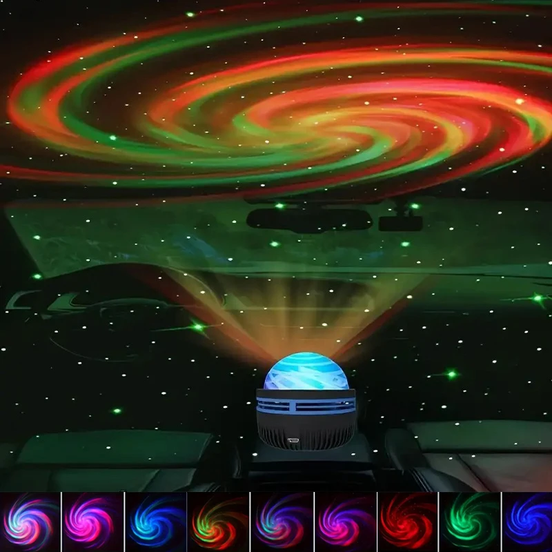 Nachtlampje LED Galaxy Night Light RGB Star Swirl Projection Remote Control Colorful Lamp for Kids Bedroom Living Room Party