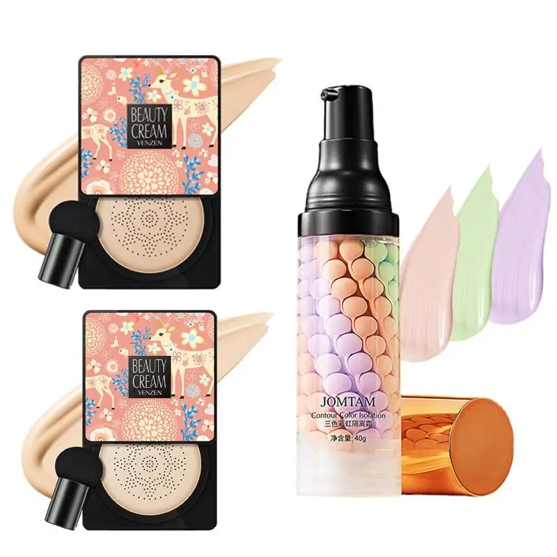 Makeup Primer Moisturizing CC Cream Foundation Mushroom Head Air Cushion BB Cream Foundation Long-lasting Face Makeup Base