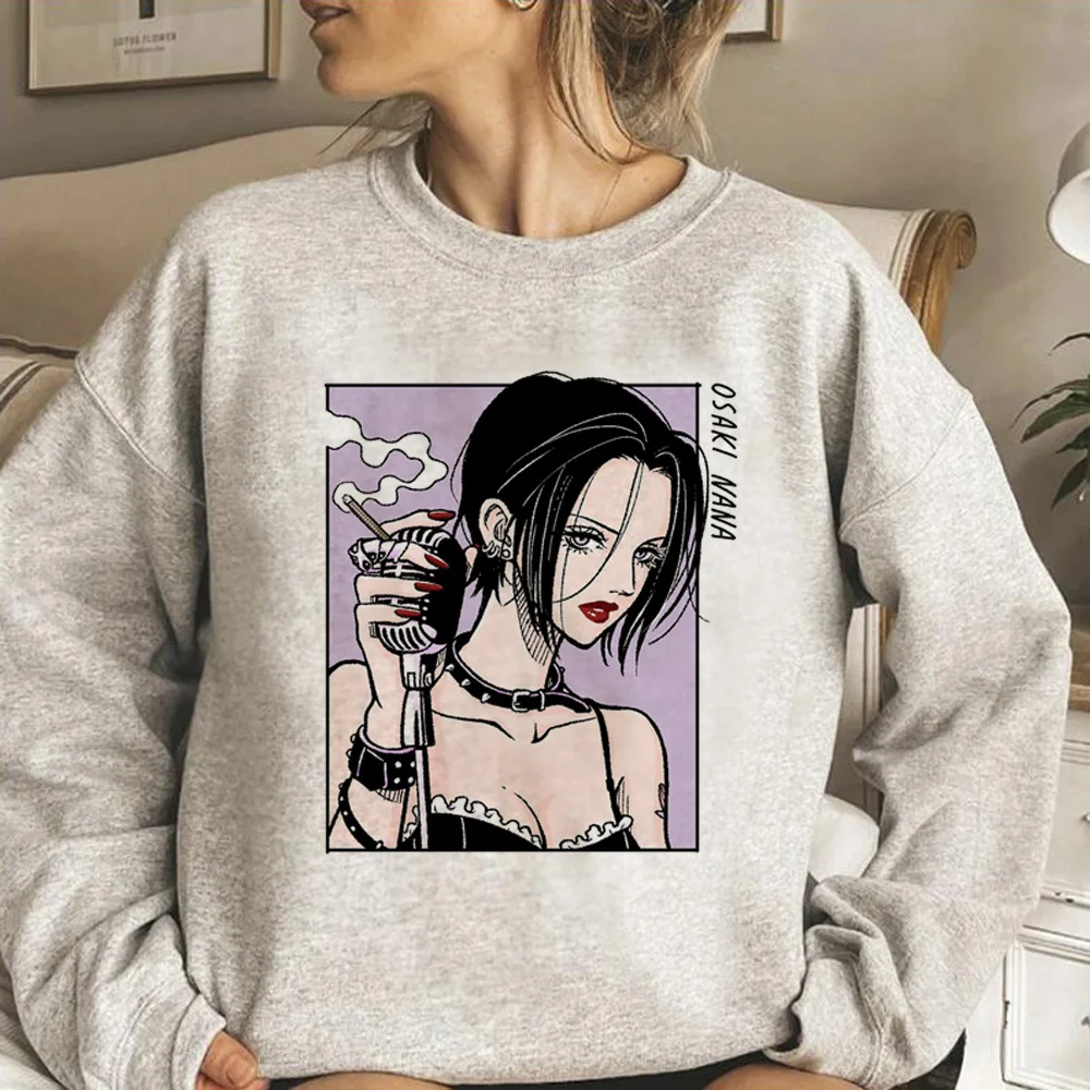 Nana Anime hoodies women sweat y2k gothic Hood women long sleeve top sweater