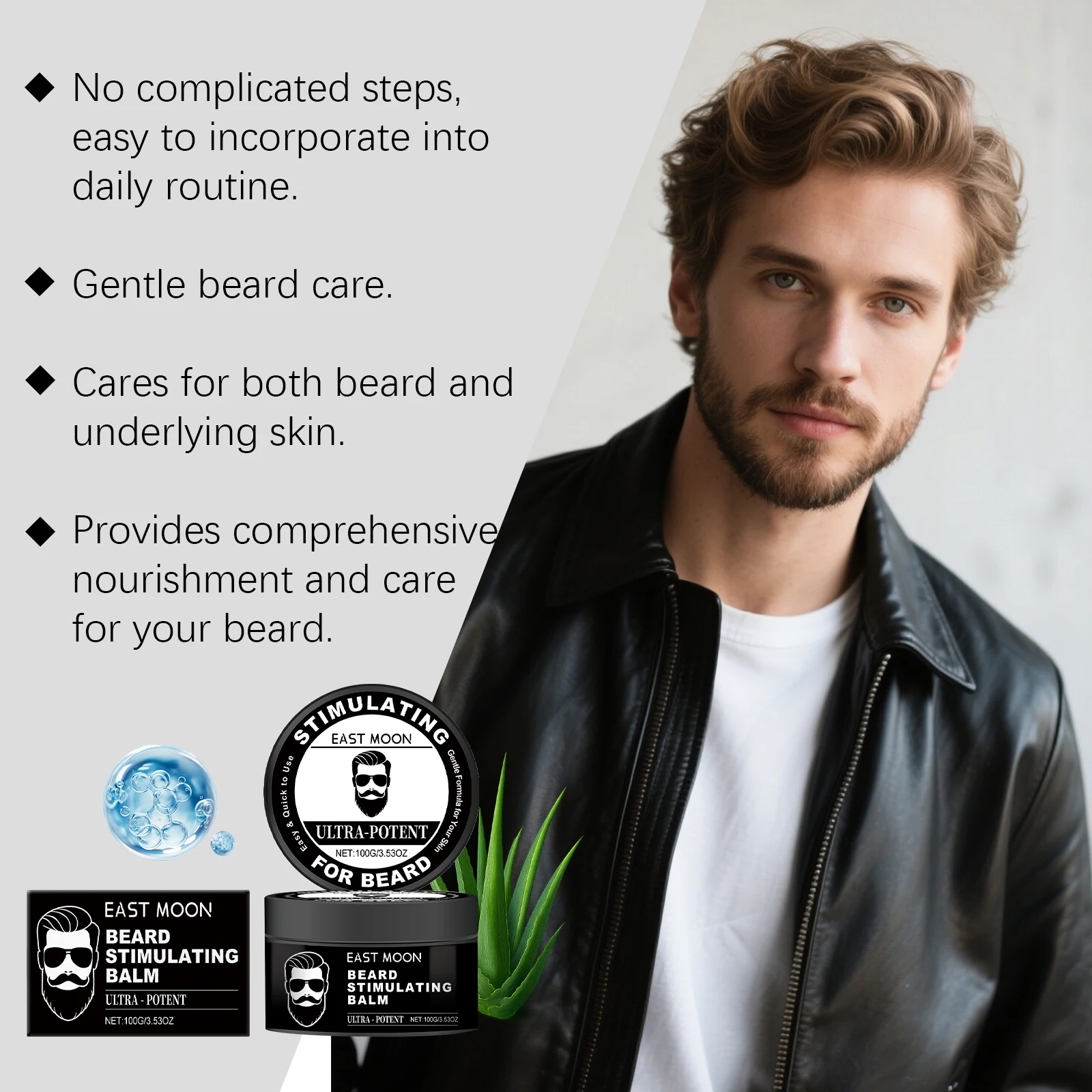 Men's Beard Balm Facial Hair Care Beard Growth Wax Thickening Moisturizing Nourishing Professional Beard Softening Cream