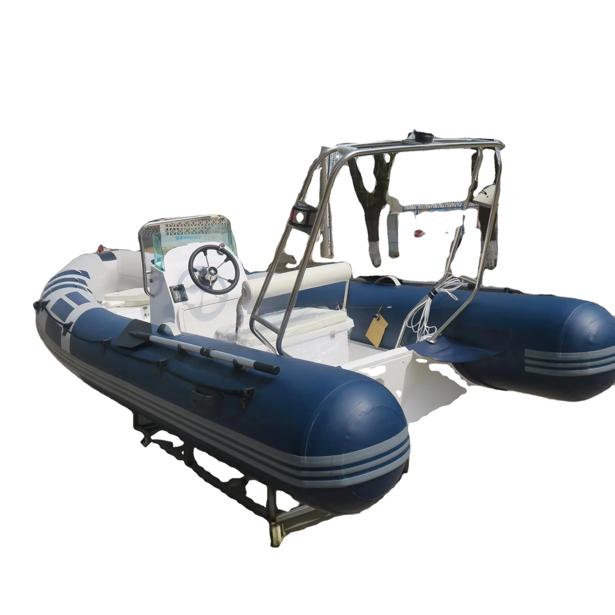 1.2mm 5.2m PVC/hypalon Hot Selling Luxury Inflatable Fiberglass RIB-520 Boat