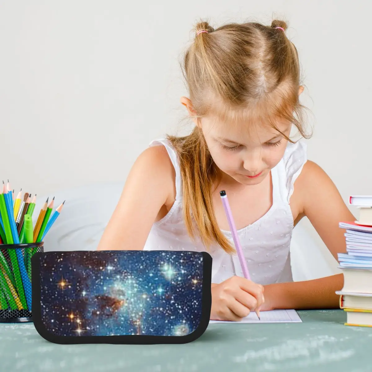 

Blue Nebula Stars Space Pencil Cases Pencil Pouch Large Storage Pen Box Pencil Bag for Boys Girls Gifts