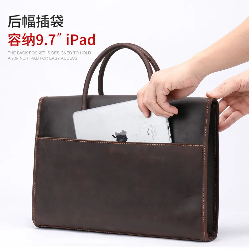 New Official Bag Bags Large Leather Briefcases Men Handbag Business Briefcase Men Trend Commuting Fashion Bag Briefcase Tote Bag