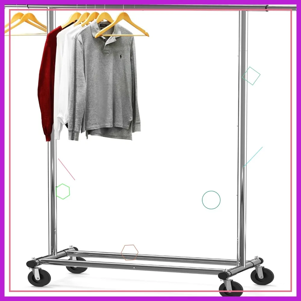 

Heavy Duty Garment Rack with Extendable Rod, Holds Up to 150 lbs, Adjustable from 42 to 67 Inches for Simple Houseware