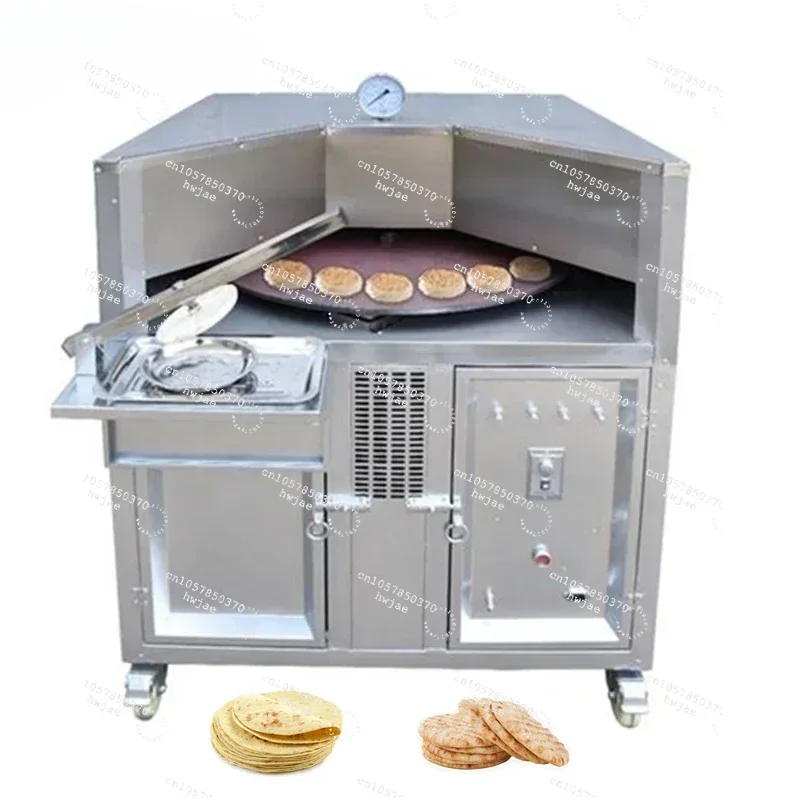 Commercial rotating flat naan bake making electric gas tandoor lebanese chapati arabic roti pita bread oven other snack machines